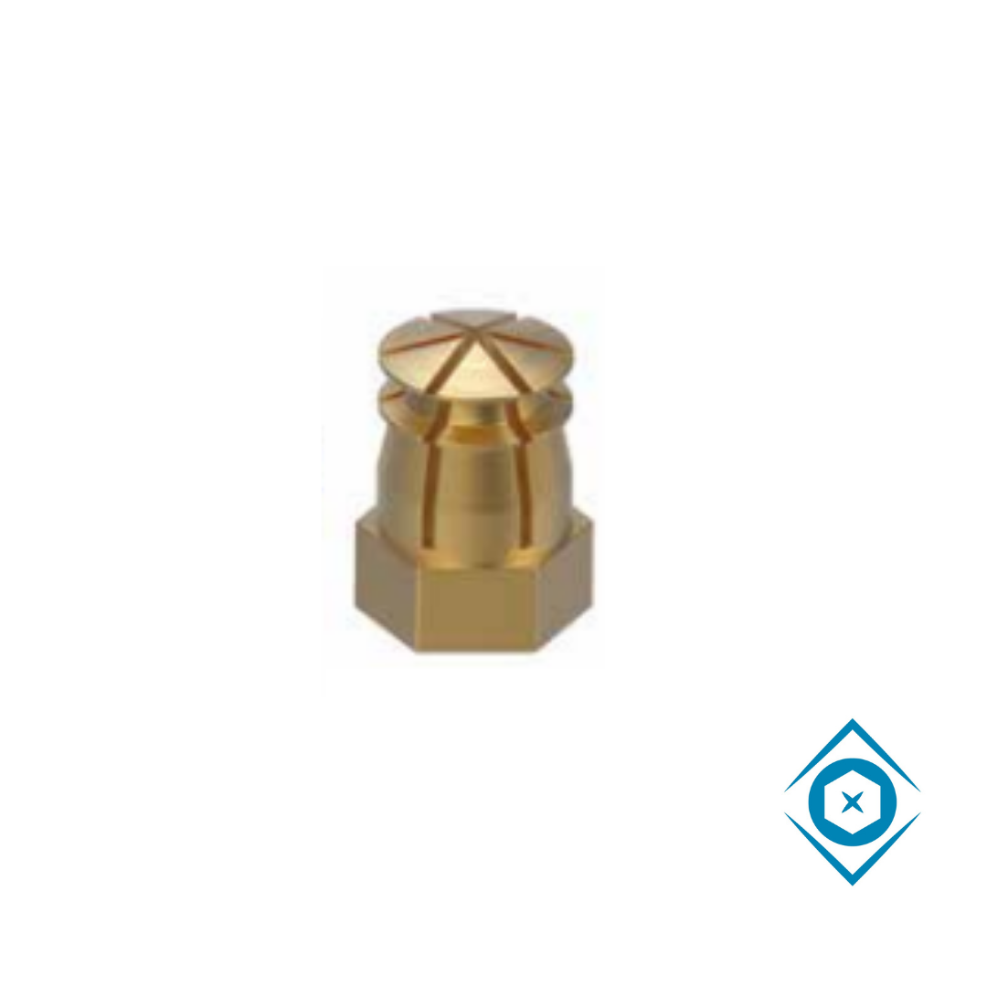 BUSSOLA OTTONE ESAGONALE M6/M8 CON SFERA